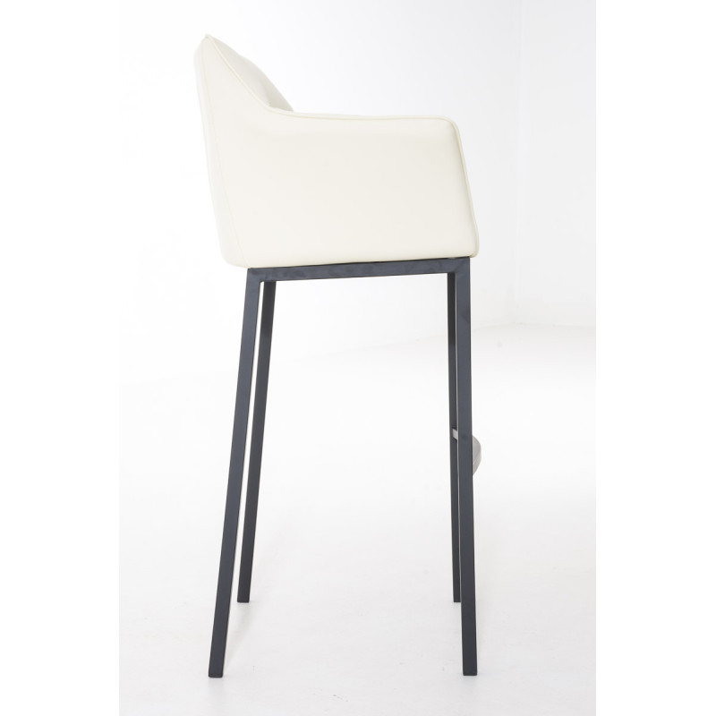 Tabouret de bar Damaso B avec structure à 4 pieds crème
