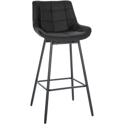 Tabouret de bar pivotant Weston en similicuir noir