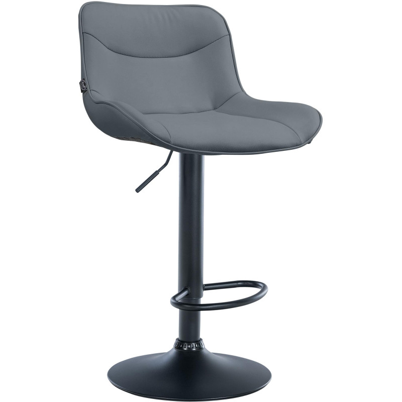Tabouret de bar Vonore simili cuir gris
