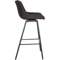 Tabouret de bar pivotant Weston en similicuir brun