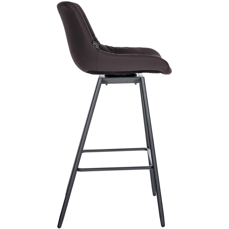 Tabouret de bar pivotant Weston en similicuir brun
