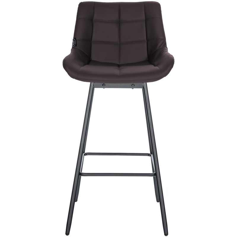 Tabouret de bar pivotant Weston en similicuir brun