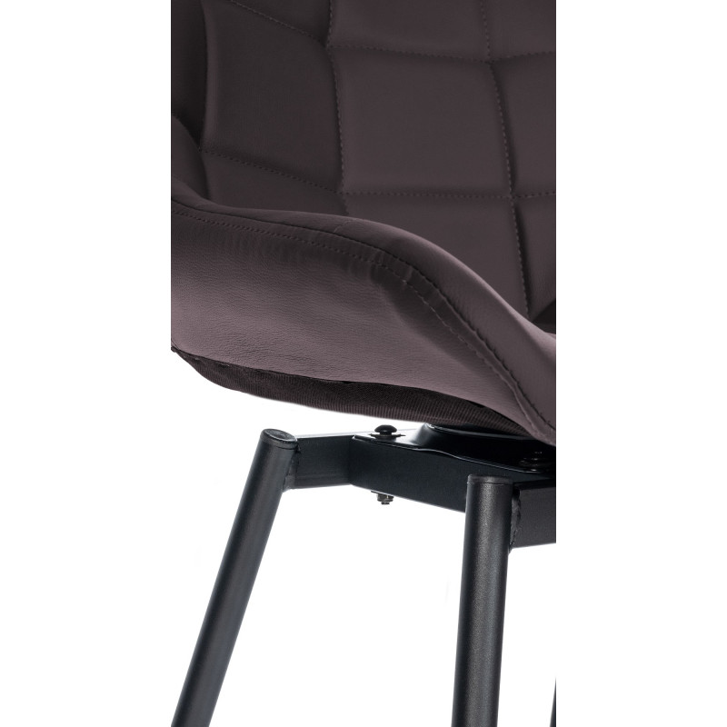 Tabouret de bar pivotant Weston en similicuir brun