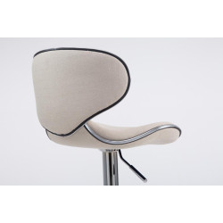 Tabouret de bar Las Vegas V2 en tissu chromé crème