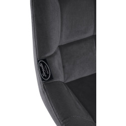 Tabouret de bar pivotant en velours Weston gris foncé