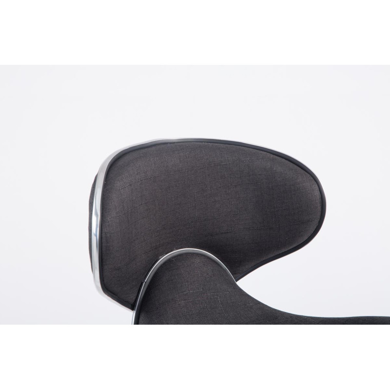 Tabouret de bar Las Vegas V2 en tissu chromé gris foncé