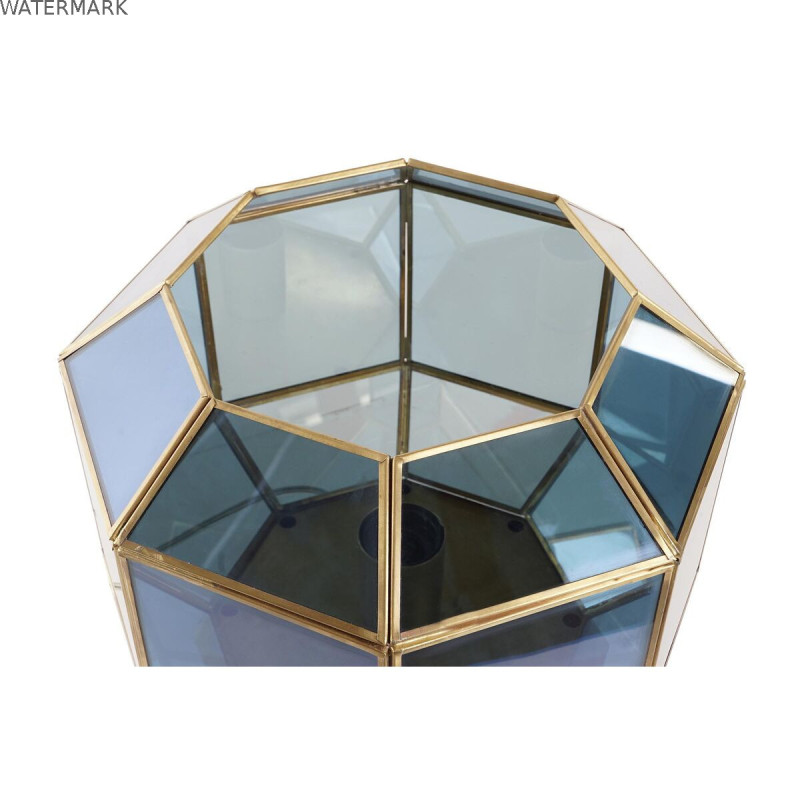 Lampe de bureau DKD Home Decor Verre Bleu Doré 220 V Laiton 50 W Moderne (29 x 29 x 25 cm)