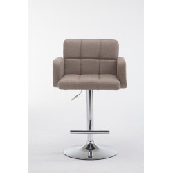 Tabouret de bar Los Angeles, tissu C taupe