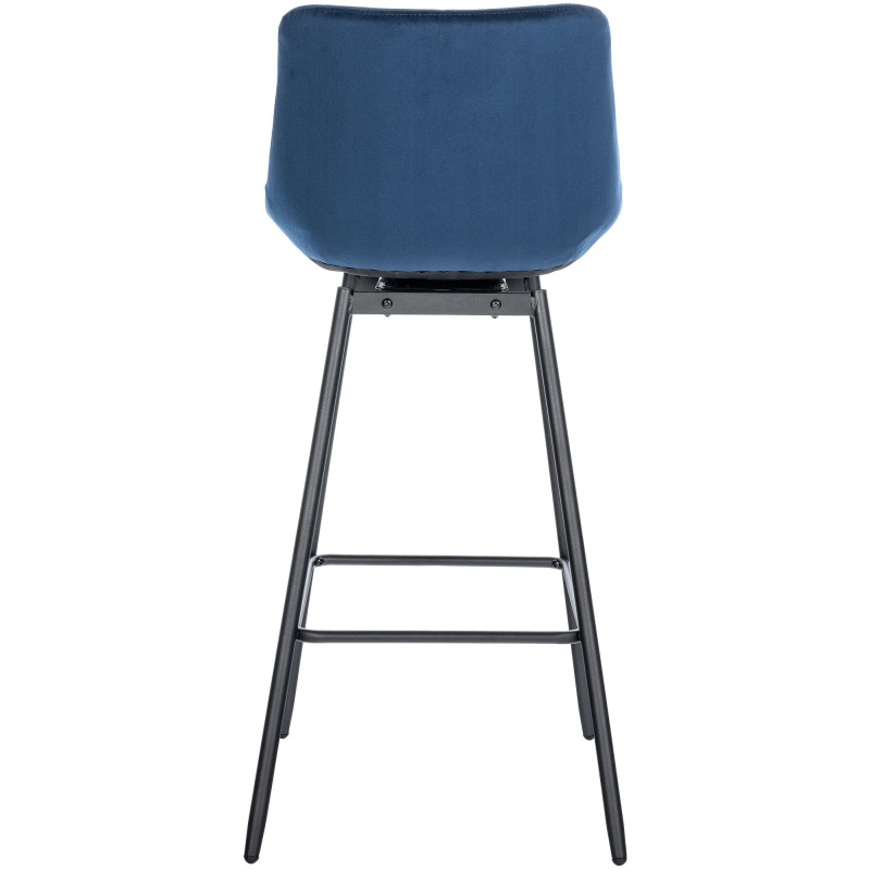 Tabouret de bar pivotant en velours Weston bleu