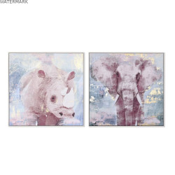 Cadre DKD Home Decor 103 x 4,5 x 103 cm Eléphant Moderne (2 Unités)