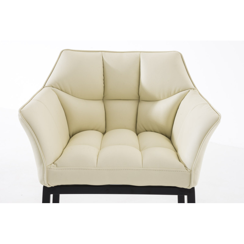 Tabouret de bar Damaso B avec structure à 4 pieds crème