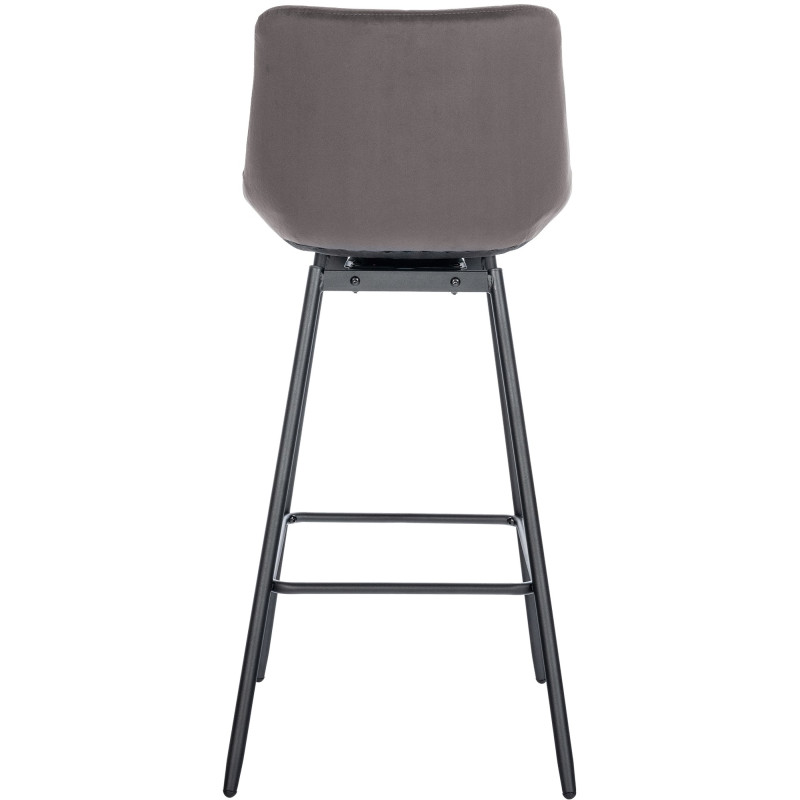 Tabouret de bar pivotant en velours Weston gris