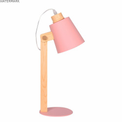 Lampe de bureau DKD Home Decor Vert Rose Naturel Bois Métal 50 W 220 V 18 x 20 x 45 cm 15 x 20 x 50 cm (2 Unités)