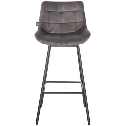 Tabouret de bar pivotant en velours Weston gris