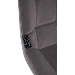 Tabouret de bar pivotant en velours Weston gris