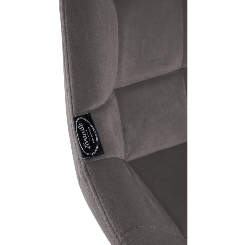 Tabouret de bar pivotant en velours Weston gris