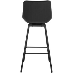 Tabouret de bar pivotant en velours Weston noir