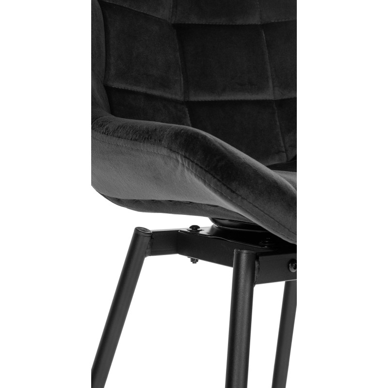 Tabouret de bar pivotant en velours Weston noir