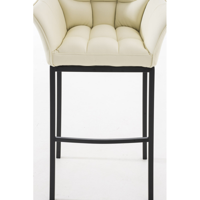 Tabouret de bar Damaso B avec structure à 4 pieds crème