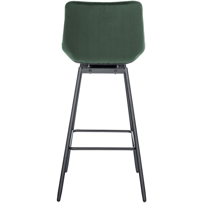 Tabouret de bar pivotant en velours Weston vert foncé