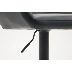 Tabouret de bar Braga, similicuir B noir