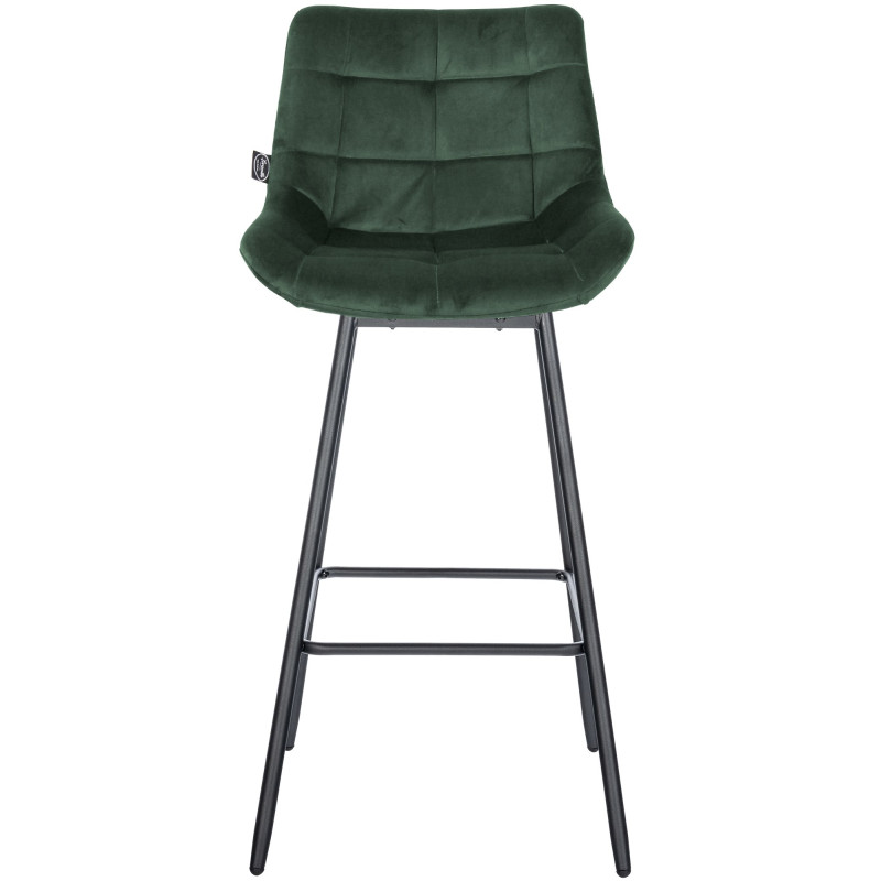 Tabouret de bar pivotant en velours Weston vert foncé