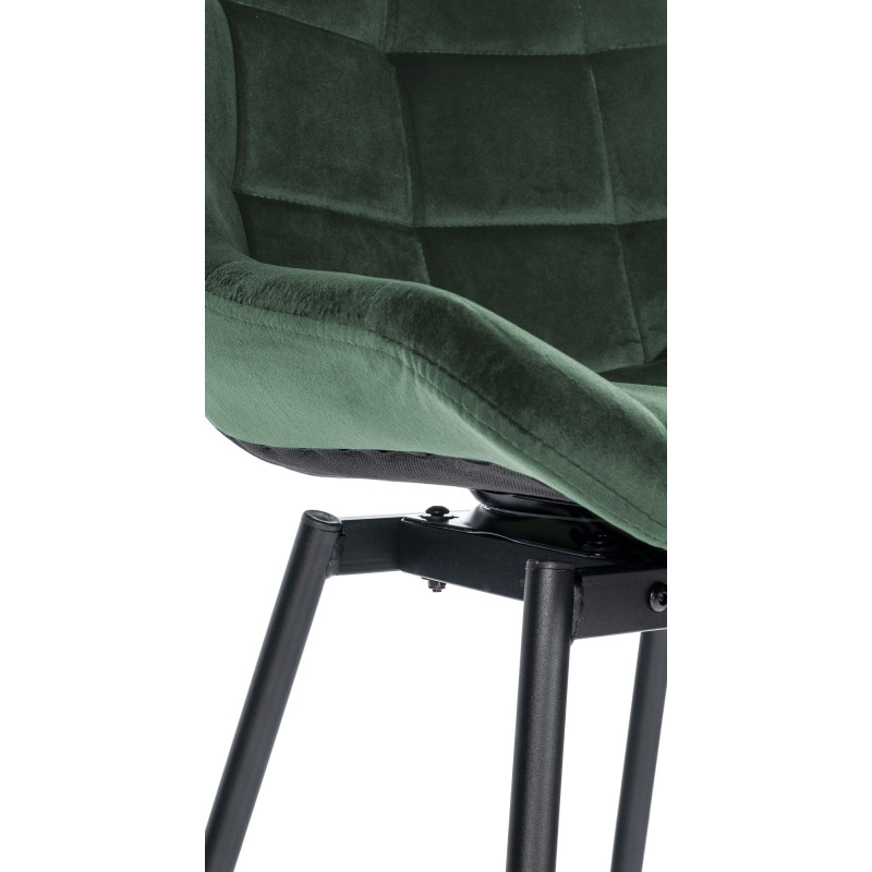 Tabouret de bar pivotant en velours Weston vert foncé