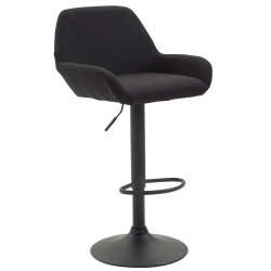 Tabouret de bar Braga, tissu B noir