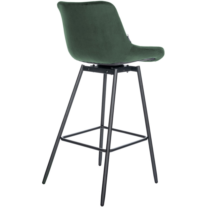 Tabouret de bar pivotant en velours Weston vert foncé