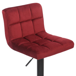 Ensemble de 4 tabourets de bar en velours Feni rouge