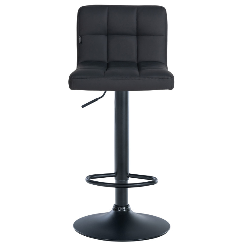 Tabouret de bar Feni, simili cuir noir