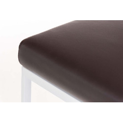 Tabouret de bar Panama W en similicuir brun