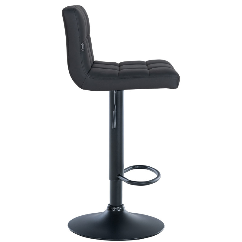 Tabouret de bar Feni, simili cuir noir