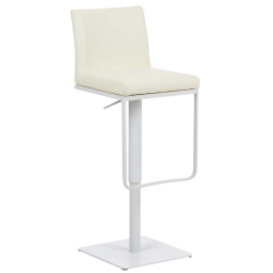 Tabouret de bar Panama W en similicuir crème