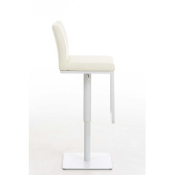 Tabouret de bar Panama W en similicuir crème