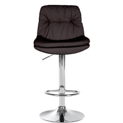 Tabouret de bar Laurel, similicuir, chrome brun