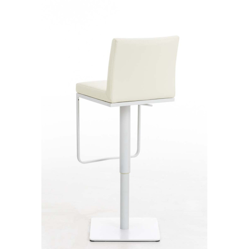 Tabouret de bar Panama W en similicuir crème