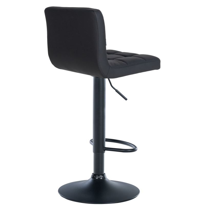 Tabouret de bar Feni, simili cuir noir