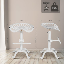 Tabouret de bar Butch blanc antique