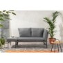 Banquette multifonctions de jardin en aluminium avec coussins - 2 personnes - Gris foncé