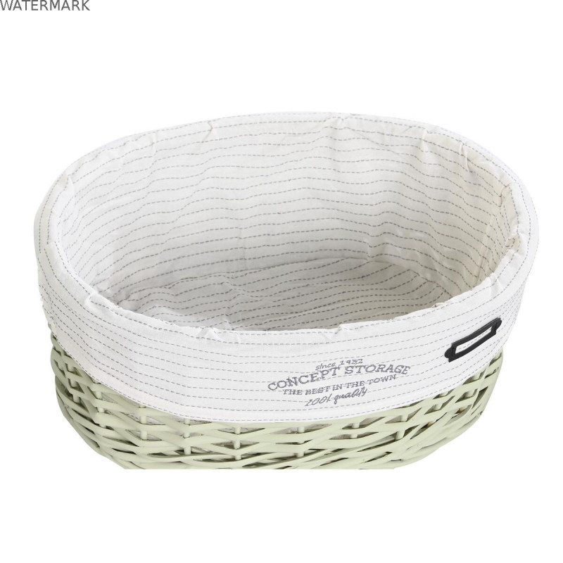 Lot de paniers DKD Home Decor Vert osier 51 x 37 x 56 cm (5 Pièces)