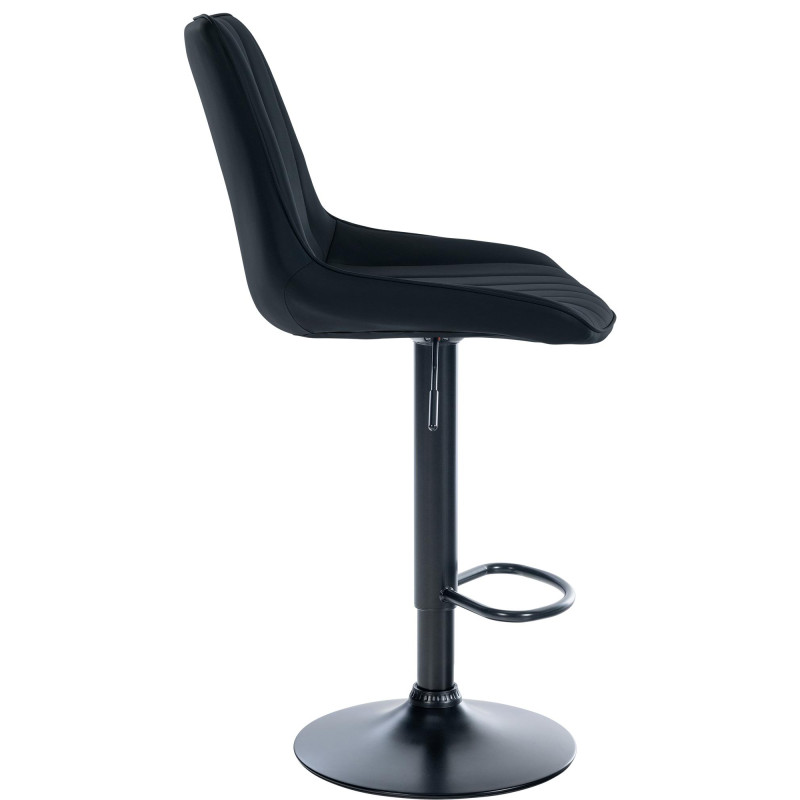 Tabouret de bar Toni simili cuir noir