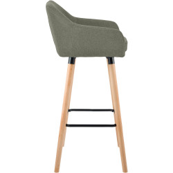Tabouret de bar en tissu Grant gris clair