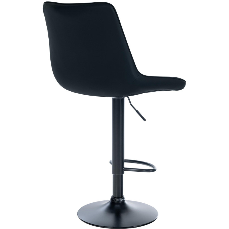 Tabouret de bar Toni simili cuir noir