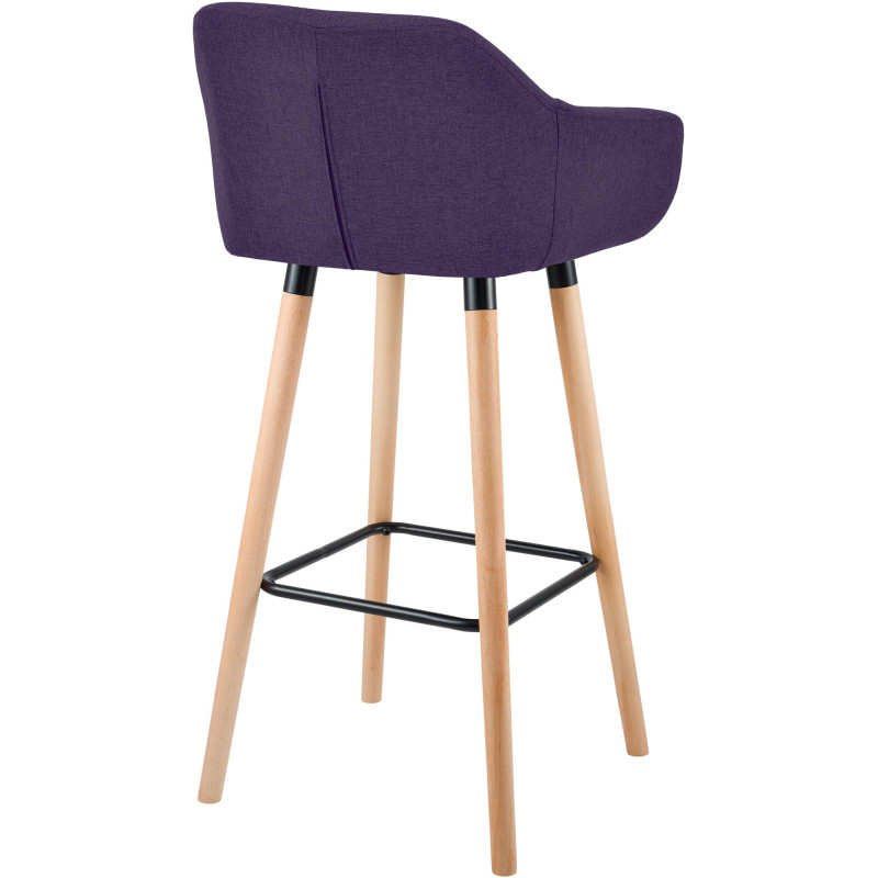 Tabouret de bar en tissu Grant violet