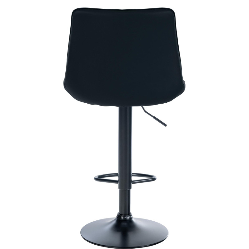 Tabouret de bar Toni simili cuir noir