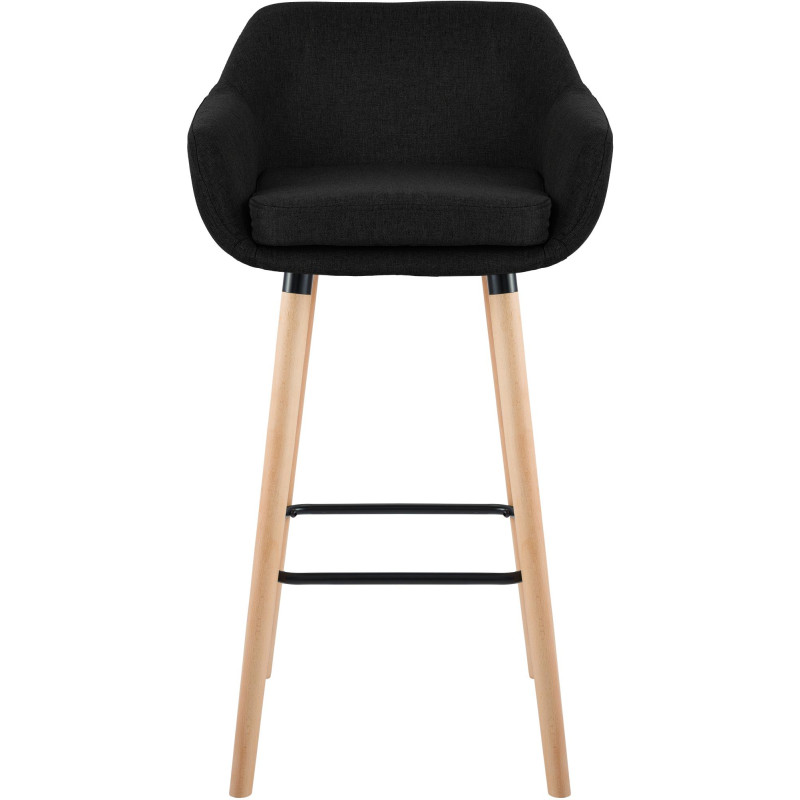 Tabouret de bar en tissu Grant noir