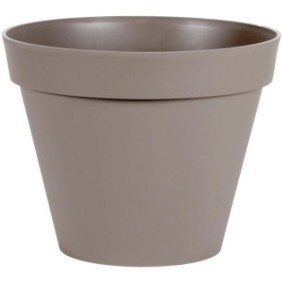 EDA Pot de fleur rond Toscane - Ш 40 x H 32 cm - 23 L - Taupe