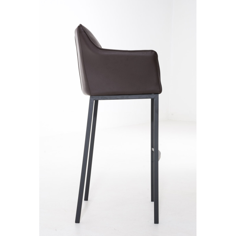 Tabouret de bar Damaso B avec structure à 4 pieds brun