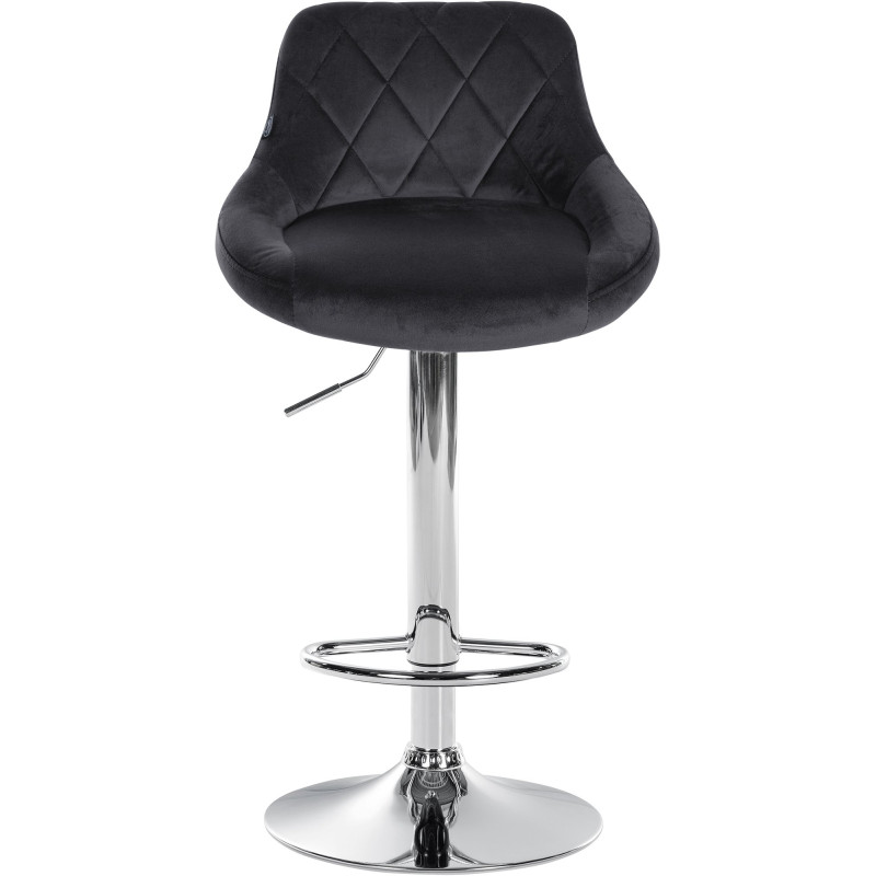 Tabouret de bar Lazio velours chrome gris foncé
